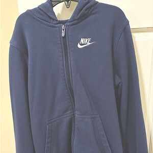 Boy’s Navy blue zip up hoodie size M Nike